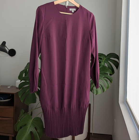 COS Pleated Midi Dress - Purple Sz 2 - Picture 2 of 7
